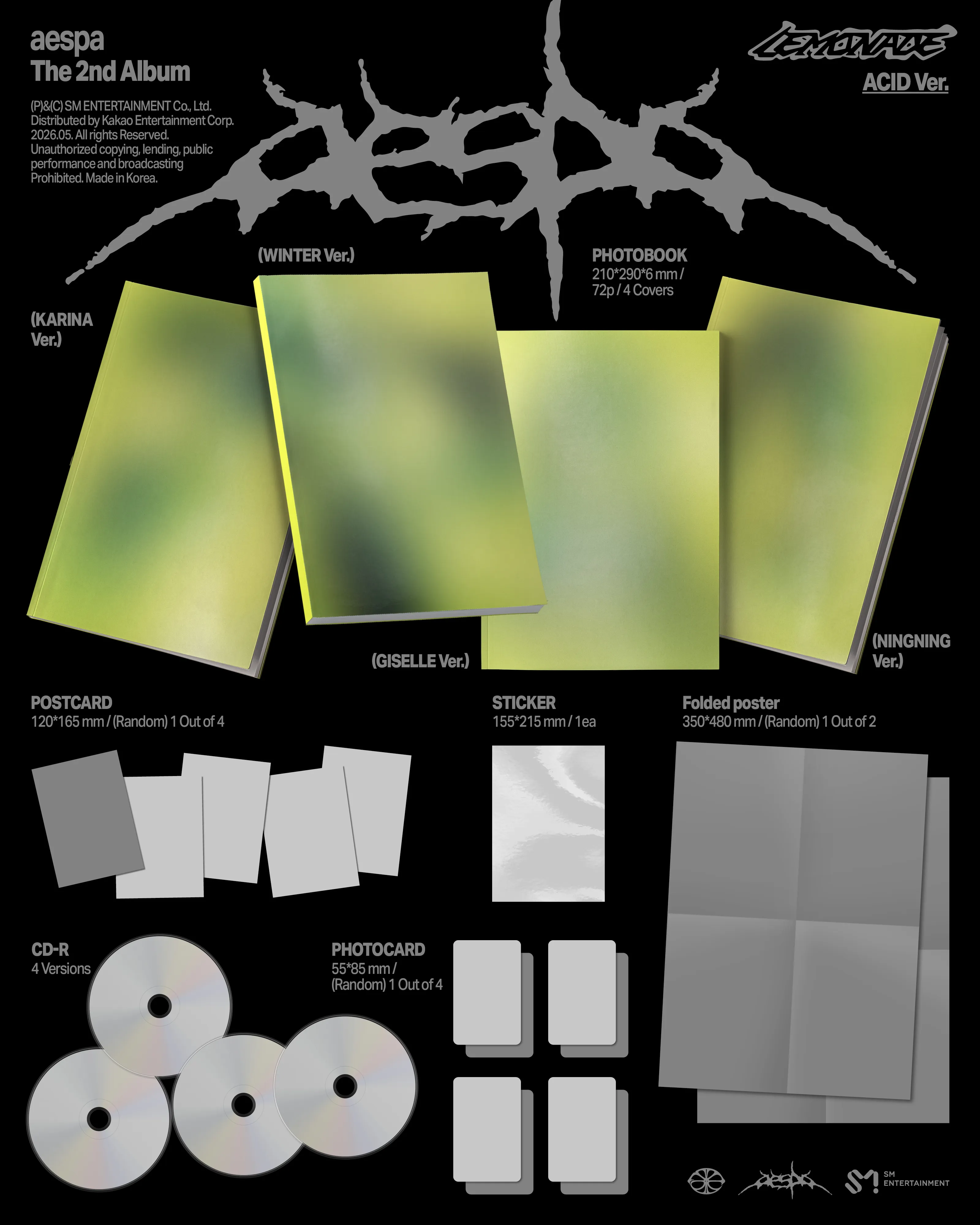 AESPA - The 2nd Album [LEMONADE] (ACID Ver.) - everline POB - Image 2