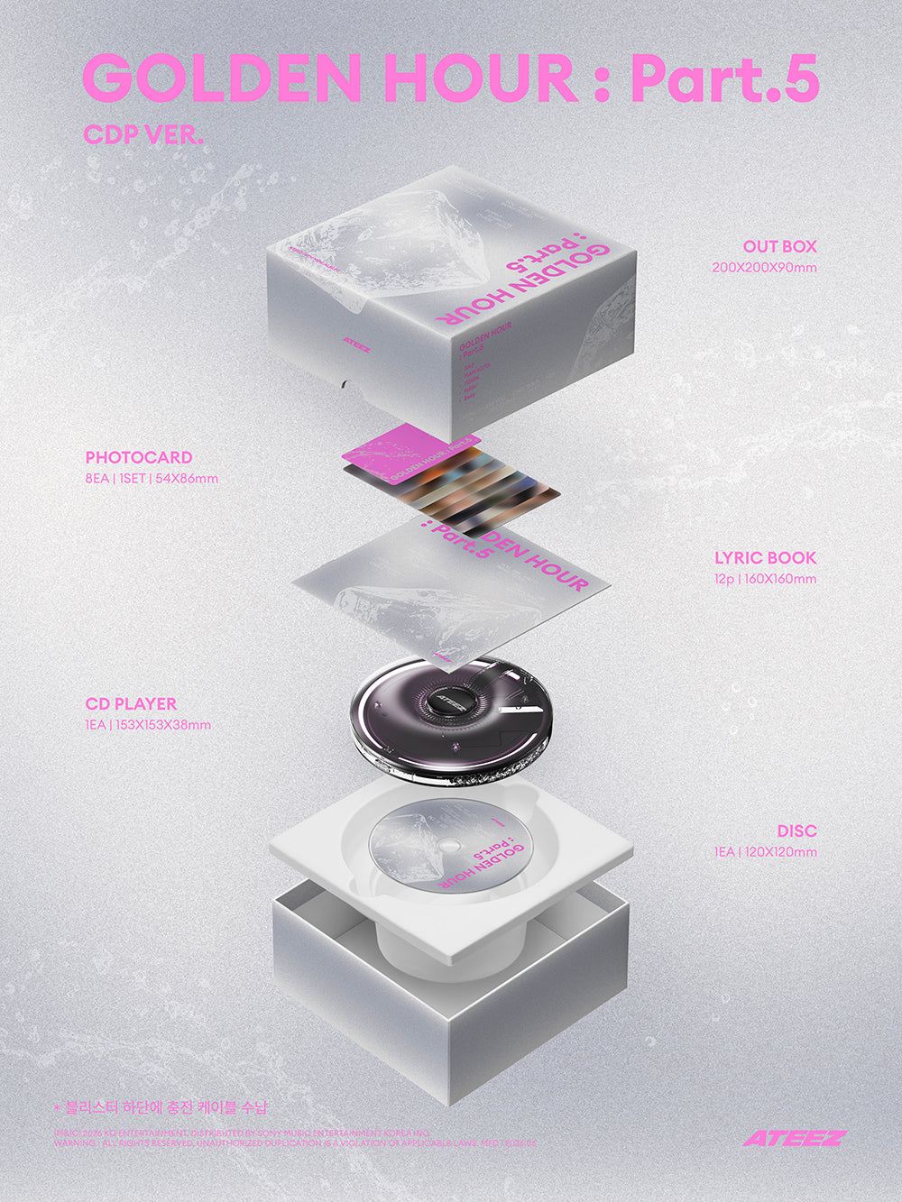 ATEEZ - 14TH MINI ALBUM [GOLDEN HOUR : PART.5] (CDP VER.) - MAKESTAR POB - Image 2