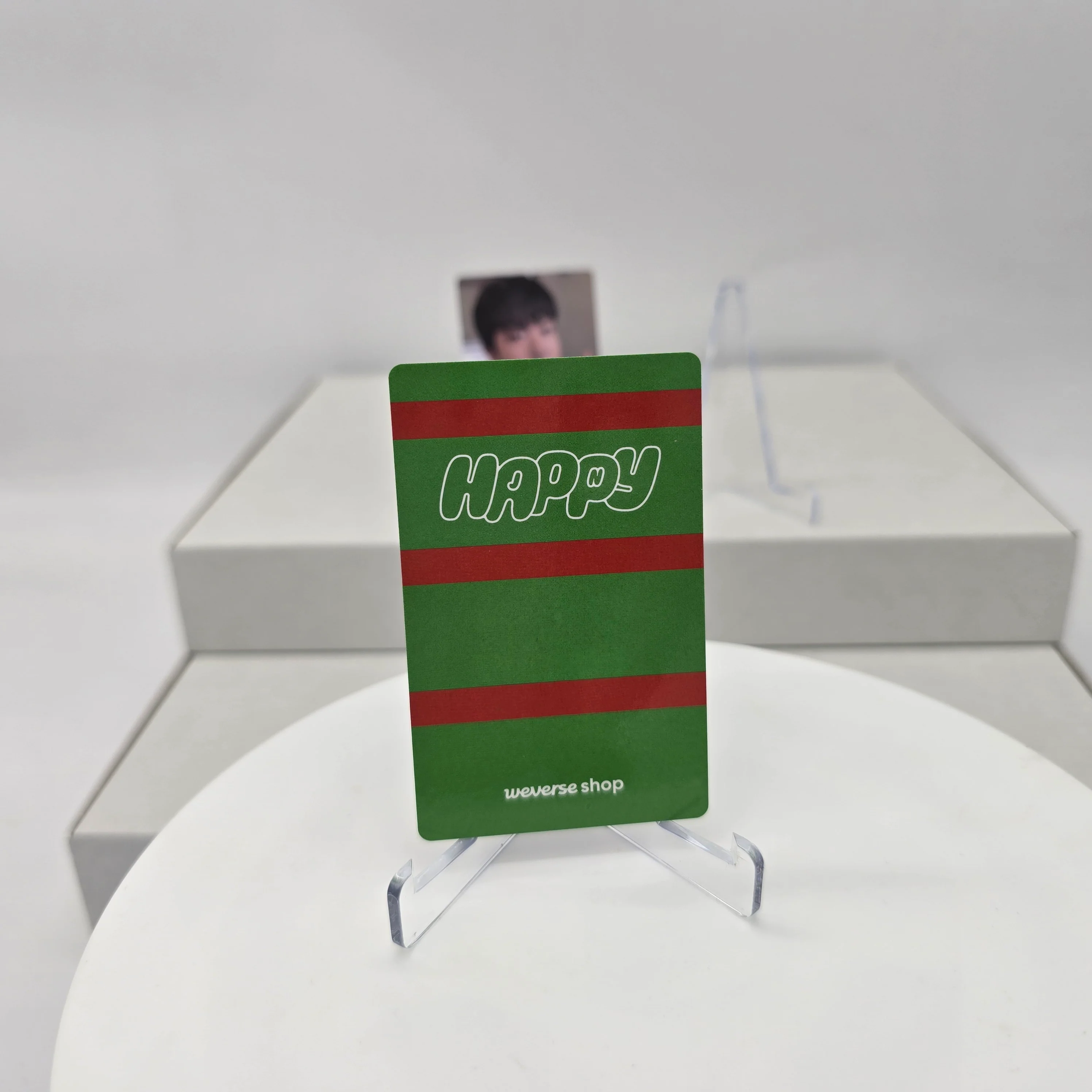JIN (BTS) - HAPPY - WEVERSE POB PHOTOCARD (GREEN BACKSIDE) - Image 2