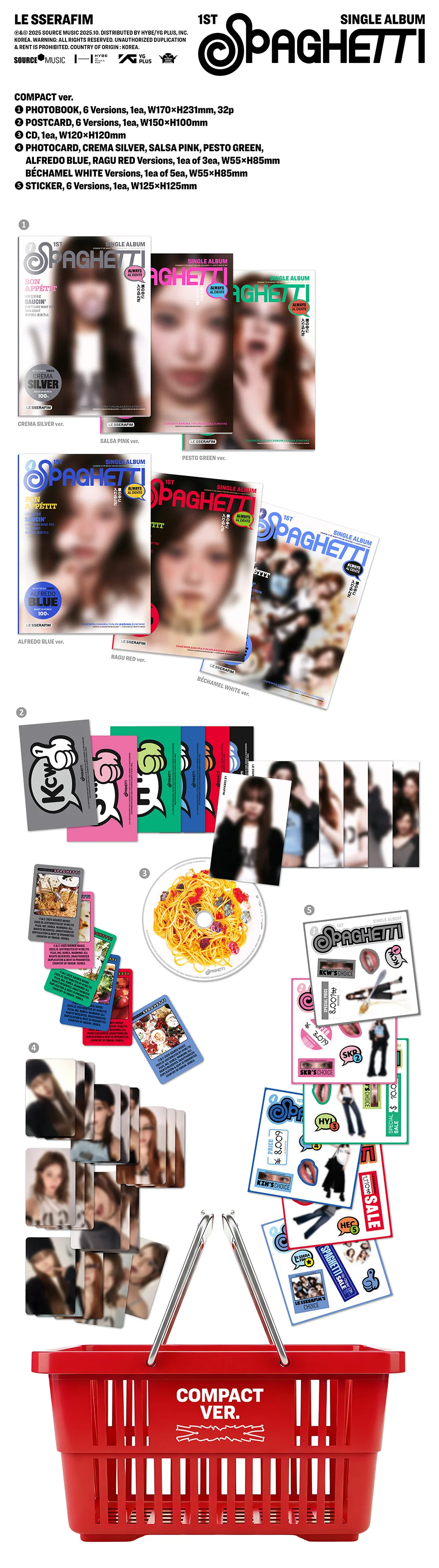 LE SSERAFIM - SPAGHETTI (COMPACT VER.) [1ST SINGLE ALBUM] - Image 2
