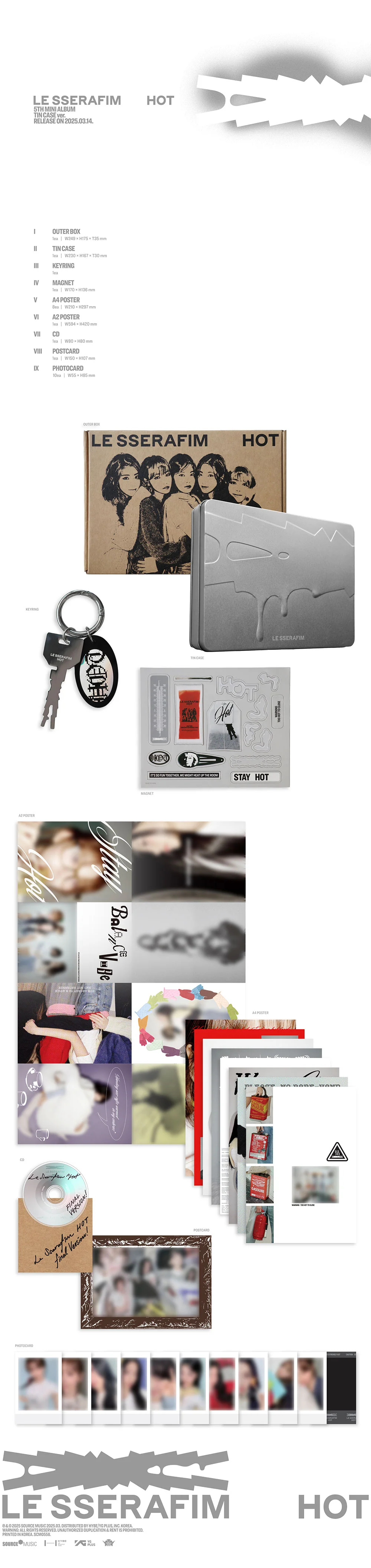 LE SSERAFIM - HOT (TIN CASE VER.) [5TH MINI ALBUM] - Image 2
