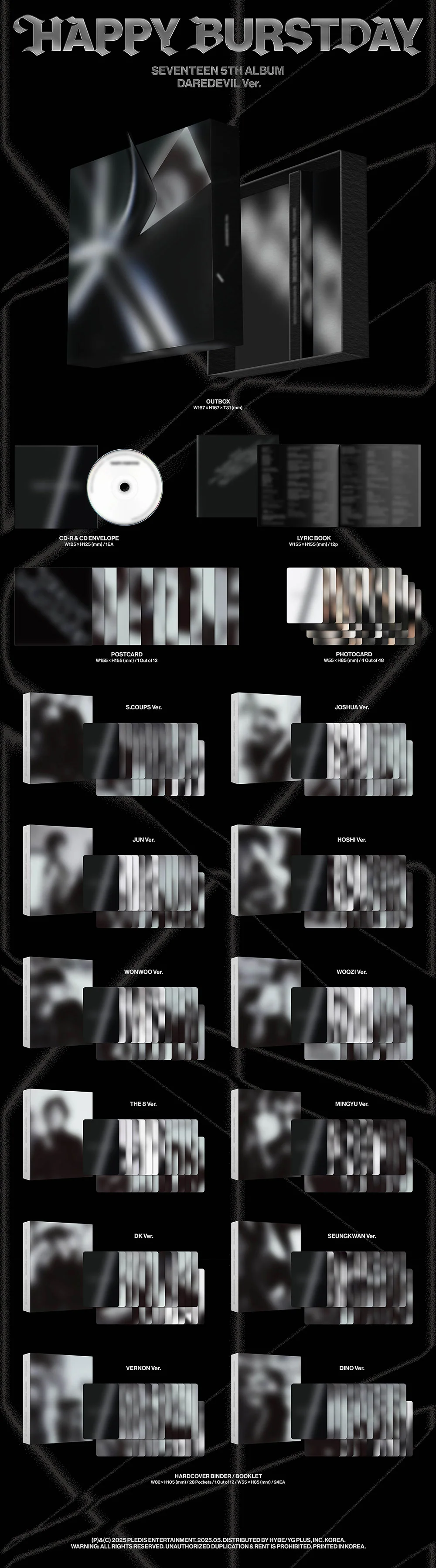 SEVENTEEN - HAPPY BURSTDAY (DAREDEVIL VER.) [5TH ALBUM] - Image 2