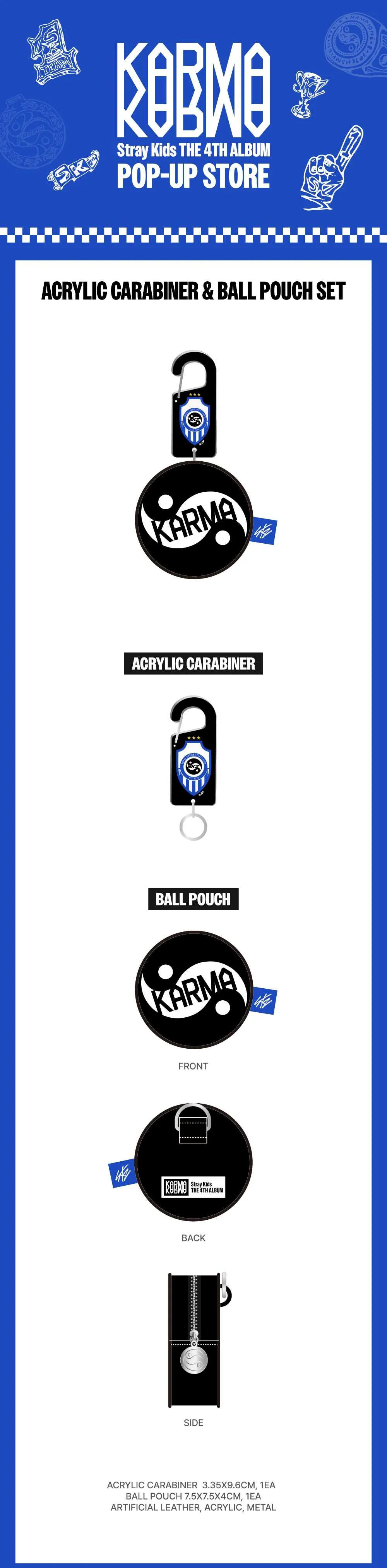 STRAY KIDS - KARMA POP-UP MD ACRYLIC CARABINER & BALL POUCH SET - Image 2