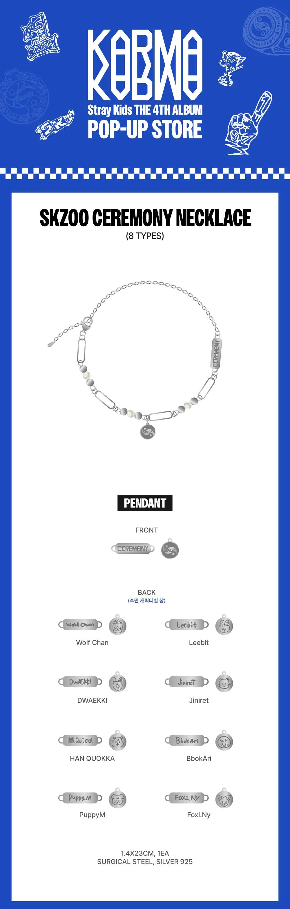 STRAY KIDS - KARMA POP-UP MD SKZOO CEREMONY NECKLACE - Image 2