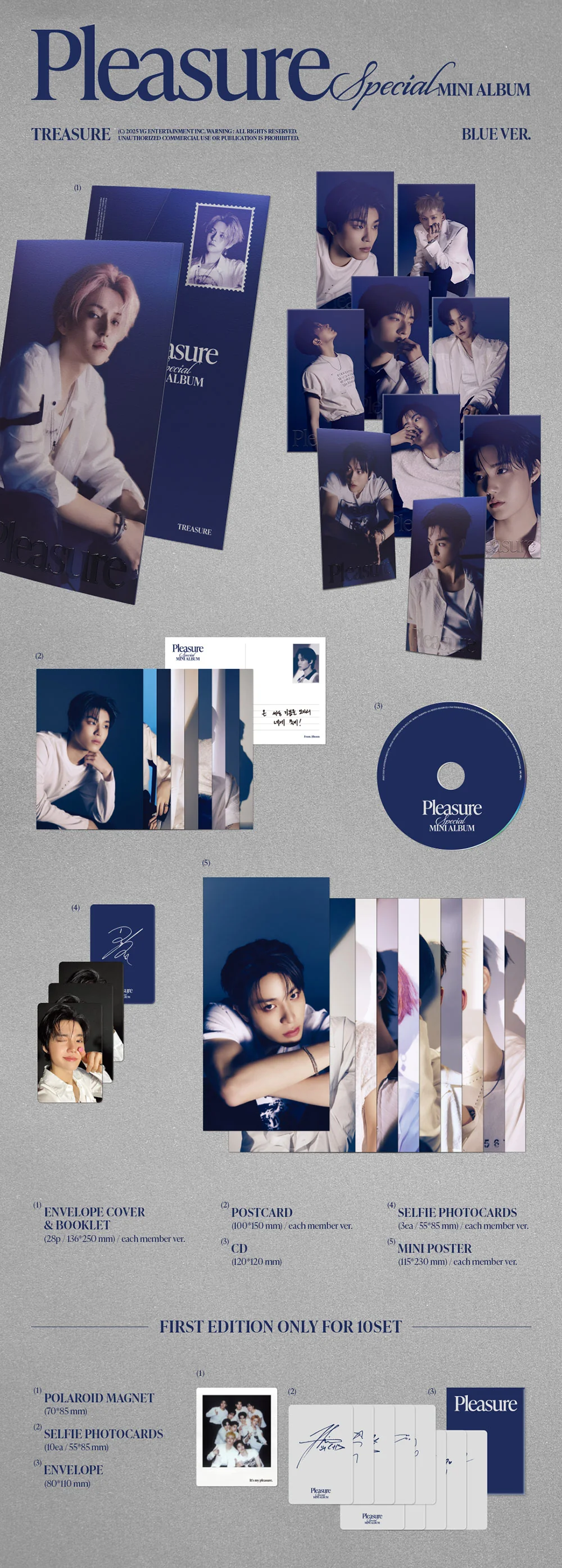 TREASURE - PLEASURE (BLUE VER.) [SPECIAL MINI ALBUM] - Image 2