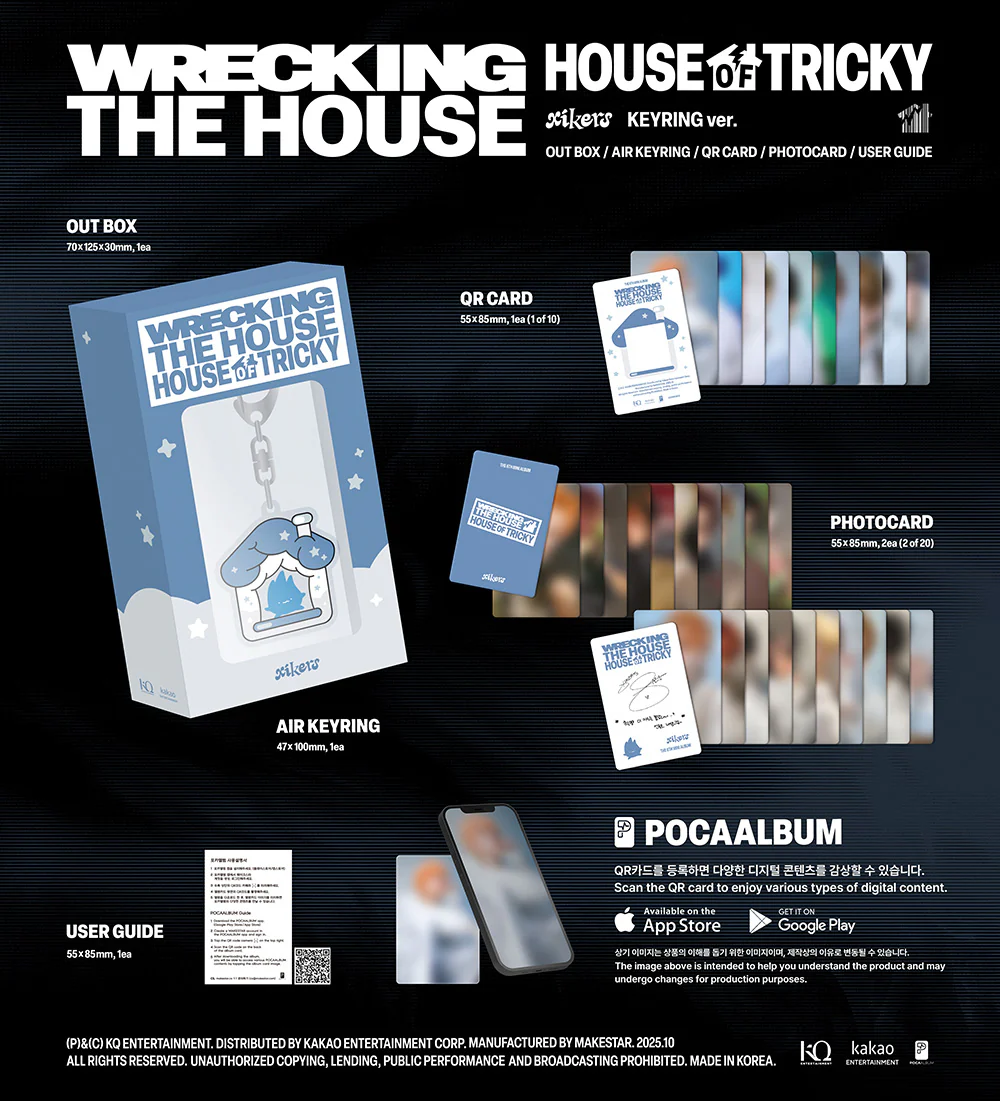 XIKERS - 6TH MINI ALBUM [HOUSE OF TRICKY : WRECKING THE HOUSE] (KEYRING VER.) (POCAALBUM) - Image 2